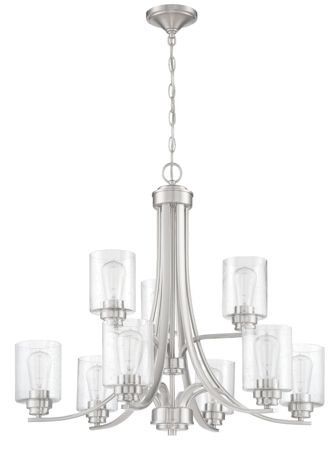 CRAFTMADE Bolden 9 Light Chandelier in Brushed Polished Nickel