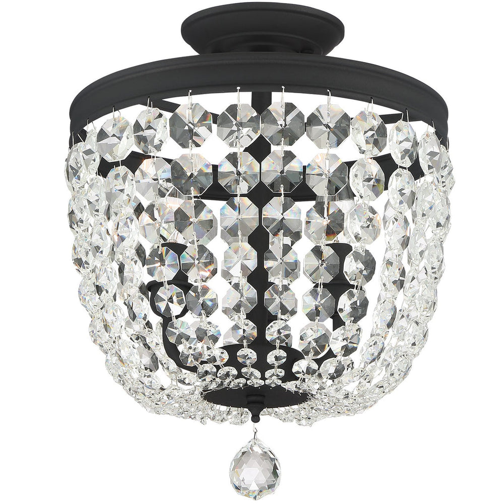 Crystorama Crystorama Archer 3 Light Swarovski Strass Crystal Black Forged Semi Flush Mount