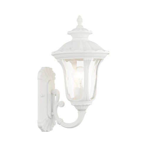 1 Light Textured White Outdoor Wall Lantern Livex