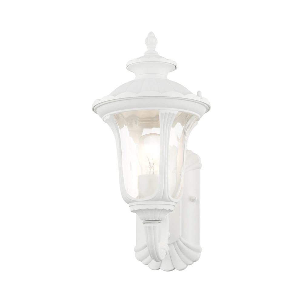 1 Light Textured White Outdoor Wall Lantern Livex