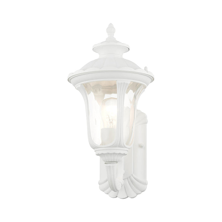 1 Light Textured White Outdoor Wall Lantern Livex