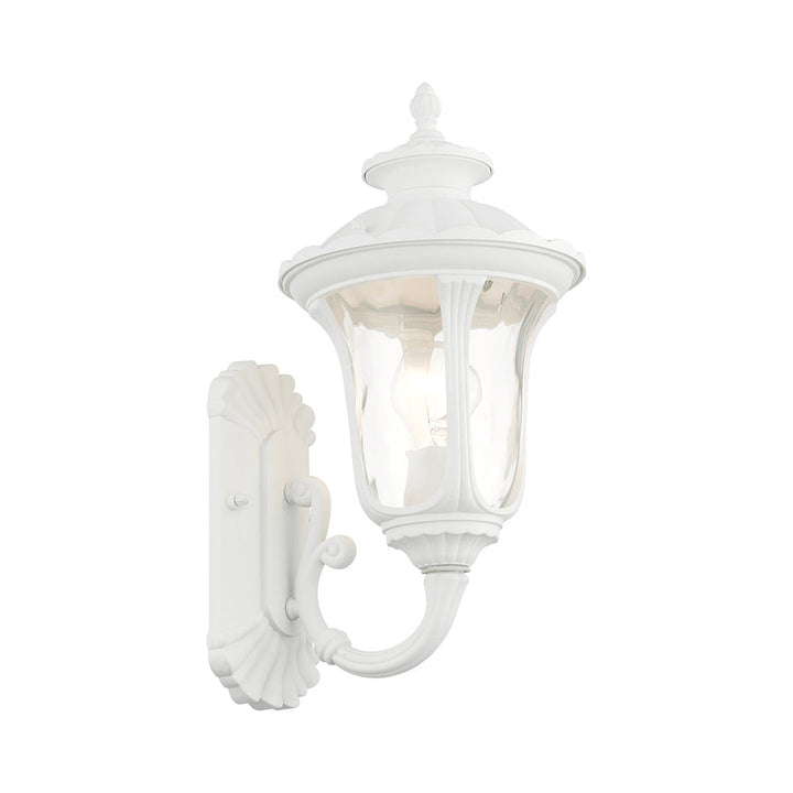 1 Light Textured White Outdoor Wall Lantern Livex