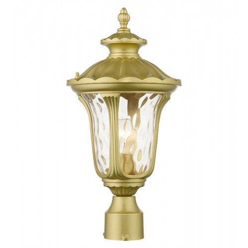 1 Light Soft Gold Outdoor Medium Post Top Lantern Livex