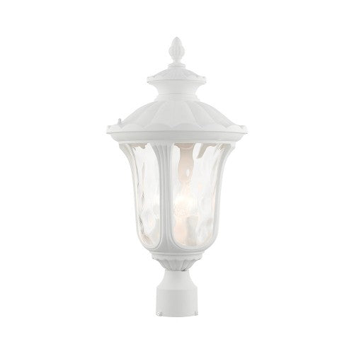 3 Light Textured White Outdoor Post Top Lantern Livex