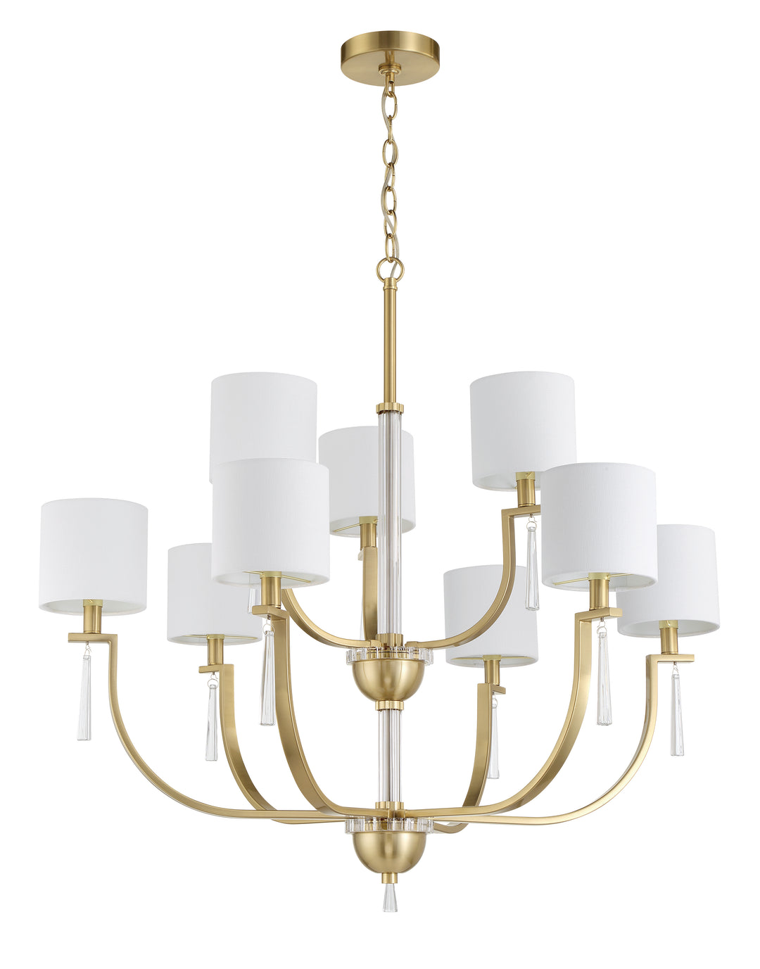 CRAFTMADE Fortuna 9 Light Chandelier in Satin Brass