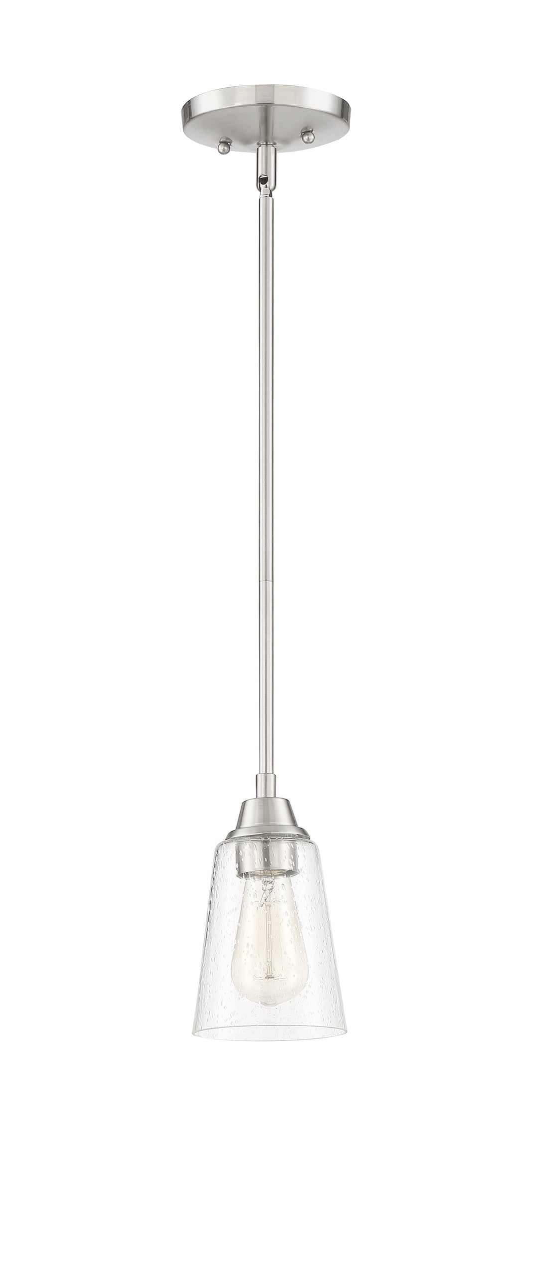 Grace 1 Light Mini Pendant in Brushed Polished Nickel (Clear Seeed Glass) CRAFTMADE