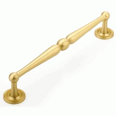 SCHAUB 8 1/2 Inch (8 Inch c-c) Atherton Pull (Satin Brass Finish)