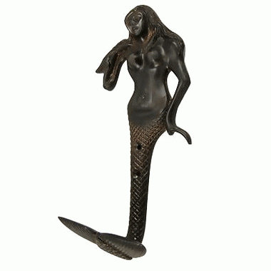 Copper Mountain Hardware 8 1/2 Inch Solid Brass Mermaid Hook (Oil Rubbed Bronze Finish)