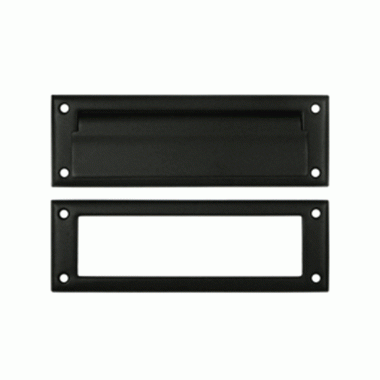 DELTANA 8 7/8 Inch Brass Mail & Letter Flap Slot (Flat Black Finish)