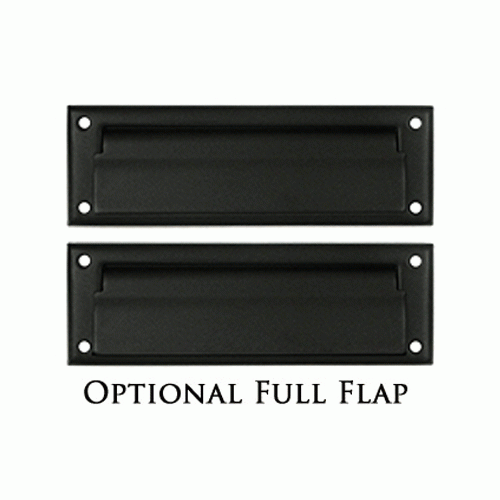 DELTANA 8 7/8 Inch Brass Mail & Letter Flap Slot (Flat Black Finish)