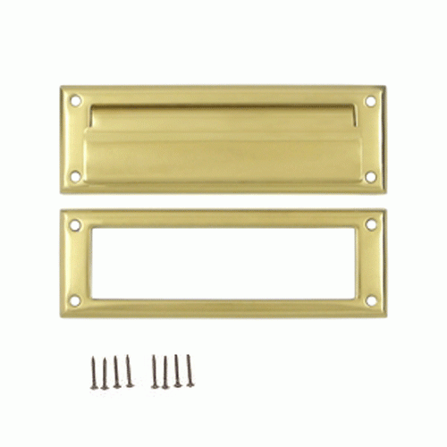 DELTANA 8 7/8 Inch Brass Mail & Letter Flap Slot (Polished Brass Finish)