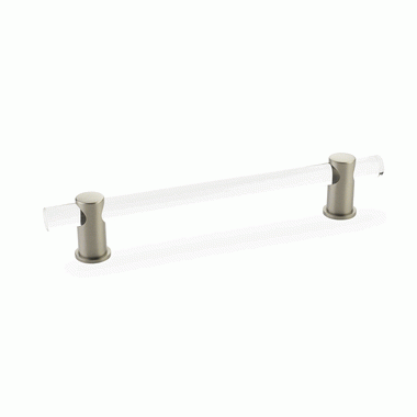 SCHAUB 8 Inch (6 Inch c-c) Lumiere Acrylic Pull (Satin Nickel Finish)