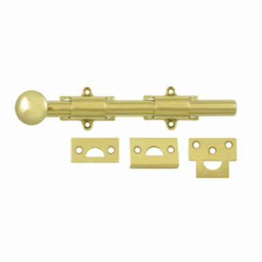 DELTANA 8 Inch Deltana Heavy Duty Surface Bolt (Polished Brass Finish)