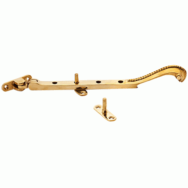 Copper Mountain Hardware 8 Inch Long Georgian Roped Casement Window Stay (Polished Brass Finish)