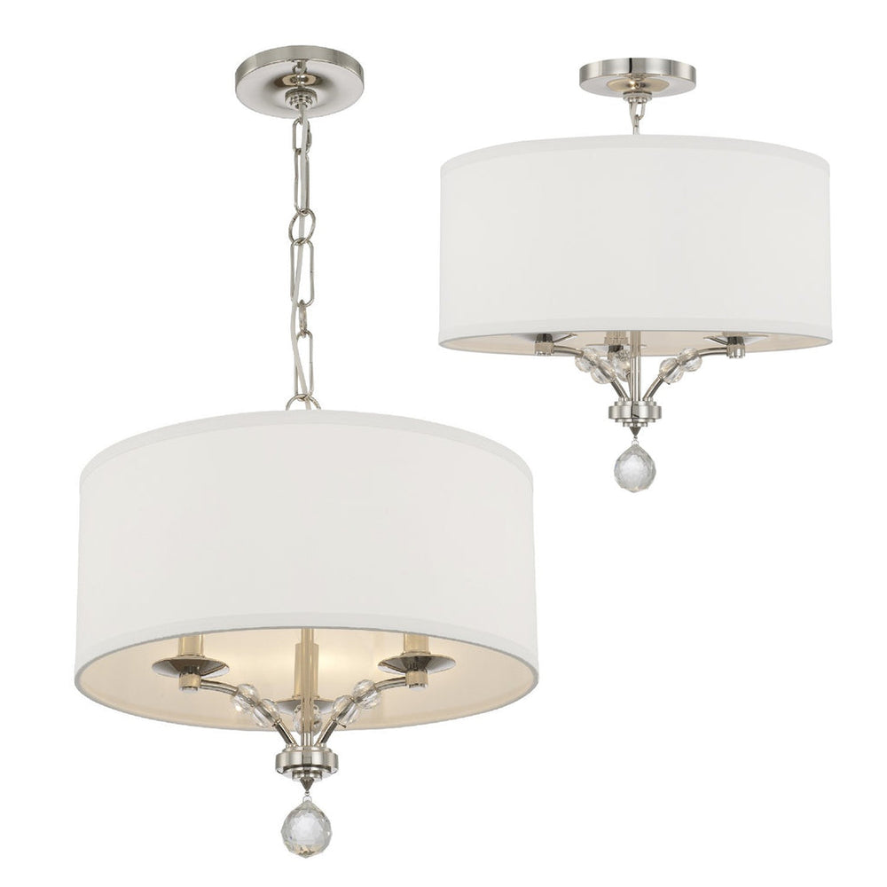 Crystorama Crystorama Mirage 3 Light Polished Nickel Semi Flush Mount