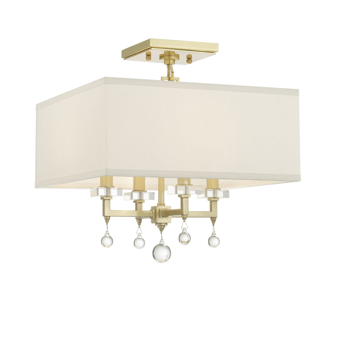 Crystorama Crystorama Paxton 4 Light Aged Brass Semi Flush Mount