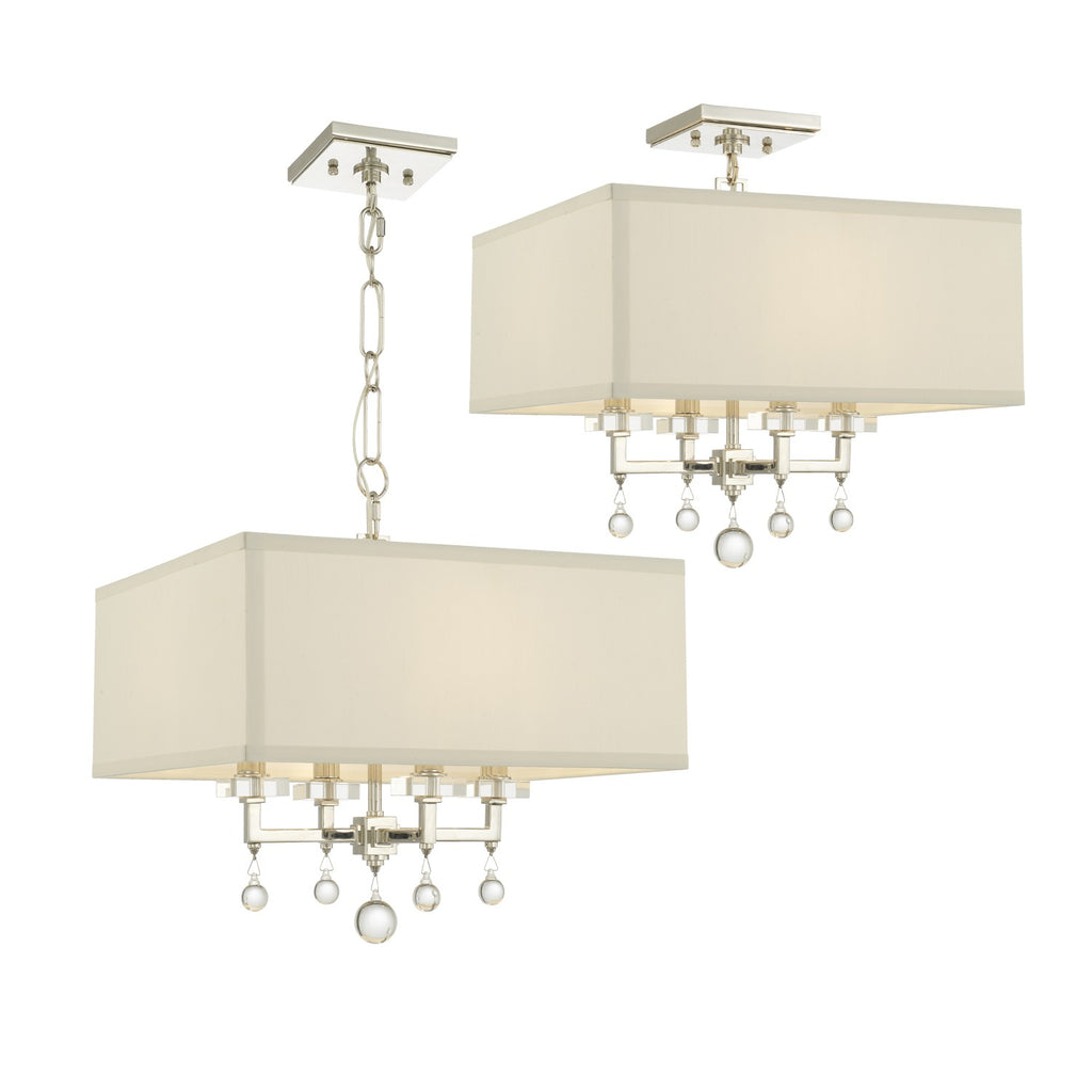 Crystorama Crystorama Paxton 4 Light Polished Nickel Semi Flush Mount