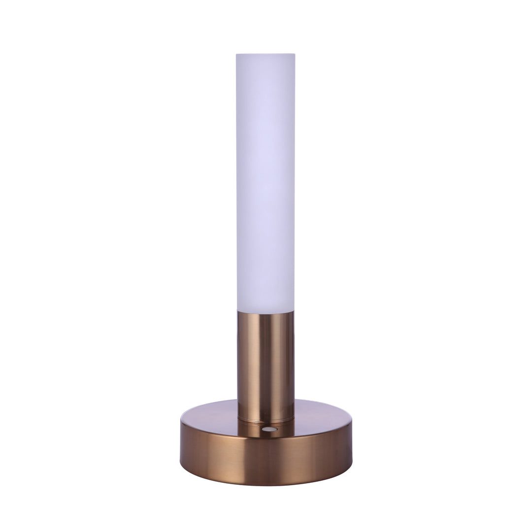 CRAFTMADE Indoor Rechargeable Dimmable LED Cylinder Portable Lamp in Satin Brass