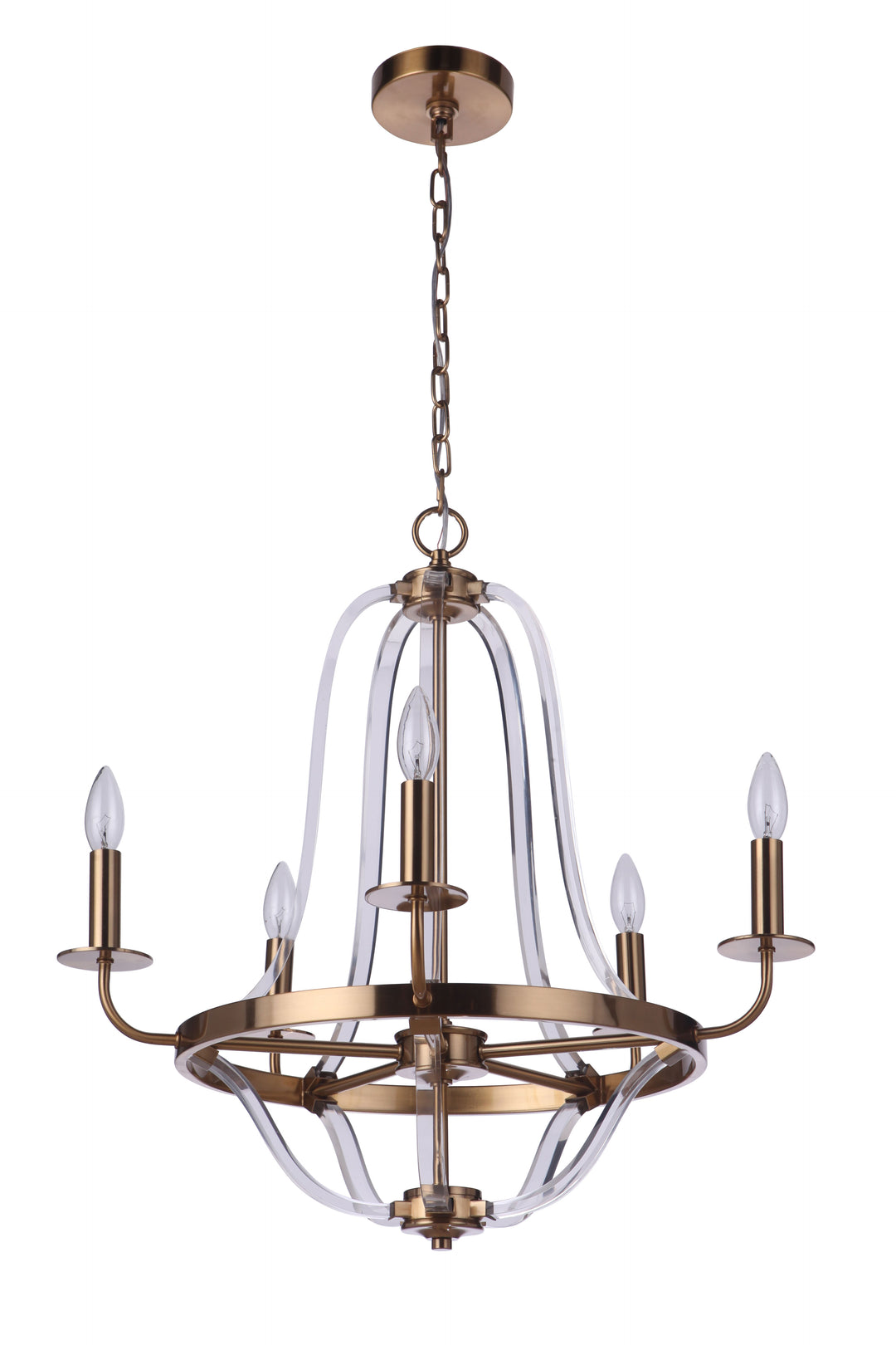 CRAFTMADE Graclyn 5 Light Chandelier in Satin Brass