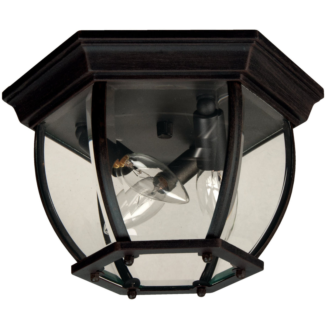 CRAFTMADE Bent Glass 3 Light Outdoor Flushmount in Textured Black