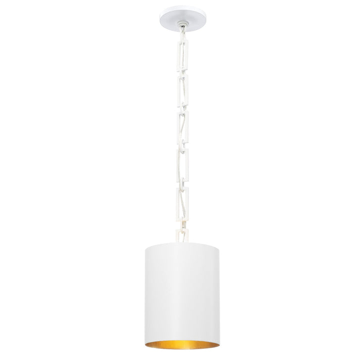 Brian Patrick Flynn Alston 1 Light Matte White + Antique Gold Mini Pendant Crystorama