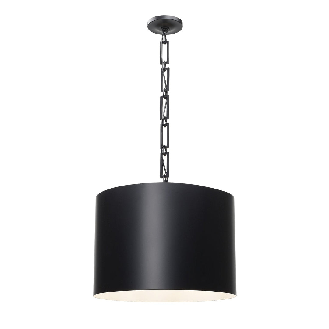 Brian Patrick Flynn Alston 6 Light Matte Black + White Chandelier Crystorama