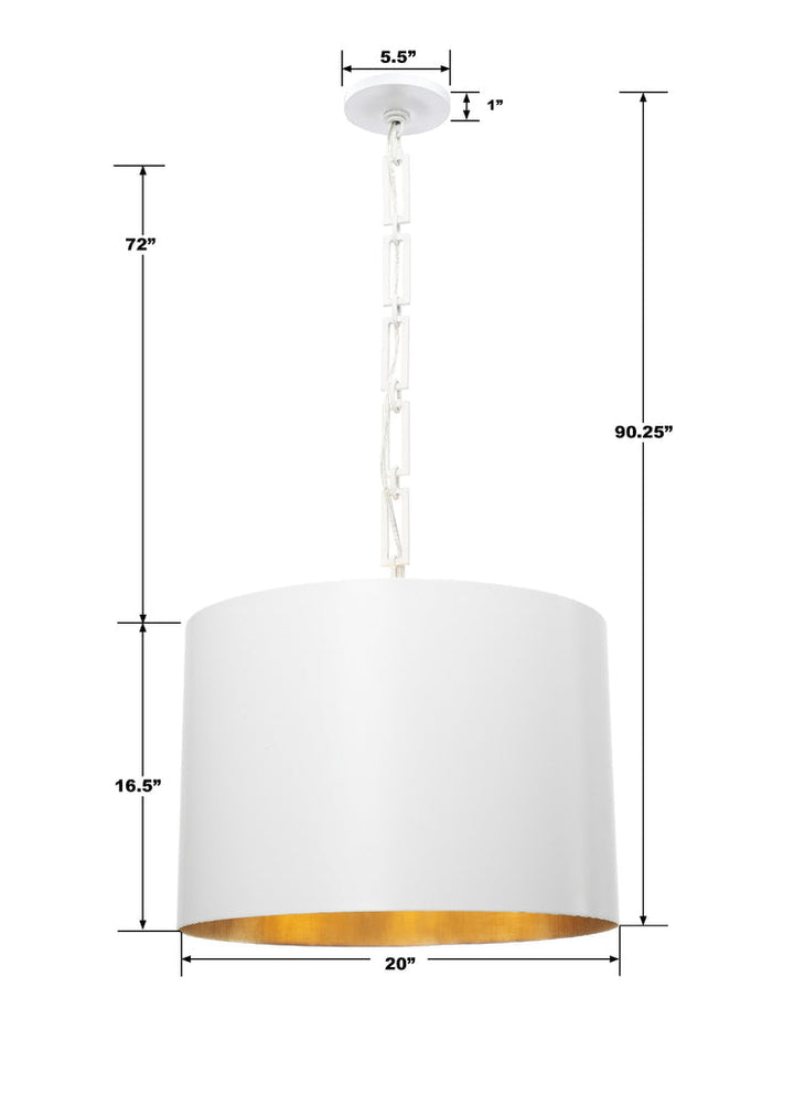 Brian Patrick Flynn Alston 6 Light Matte White + Antique Gold Chandelier Crystorama