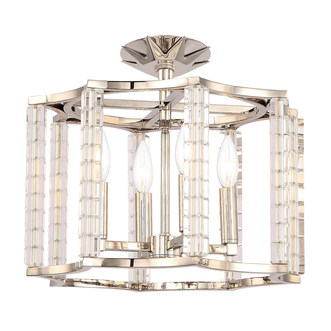 Crystorama Crystorama Carson 4 Light Polished Nickel Convertible Semi Flush Mount