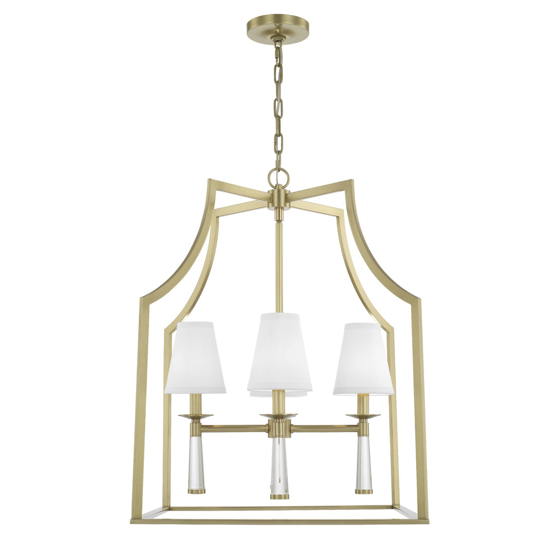 Baxter 4 Light Aged Brass Chandelier Crystorama