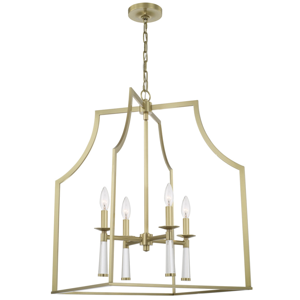 Baxter 4 Light Aged Brass Chandelier Crystorama