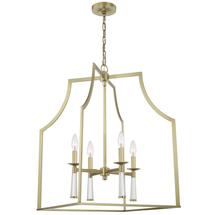 Baxter 4 Light Aged Brass Chandelier Crystorama