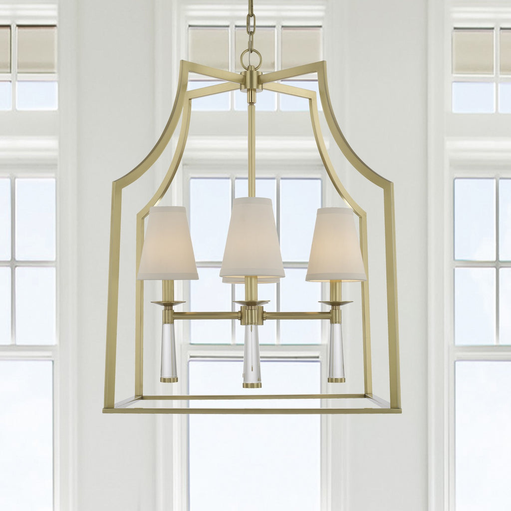 Baxter 4 Light Aged Brass Chandelier Crystorama