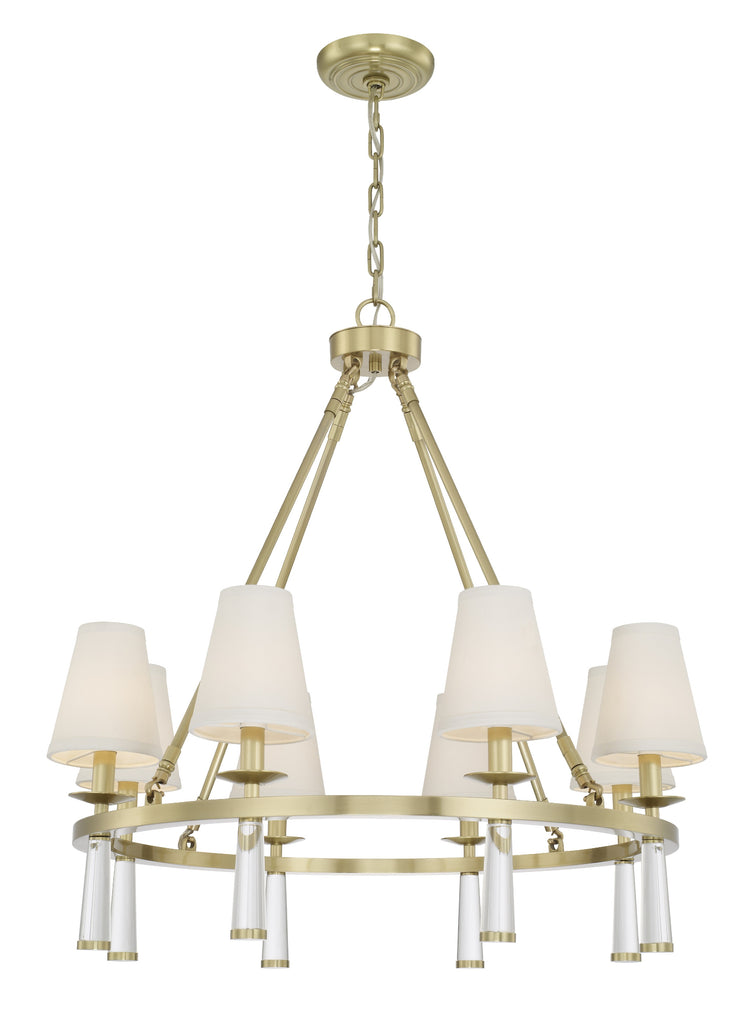 Baxter 8 Light Antique Aged Brass Chandelier Crystorama