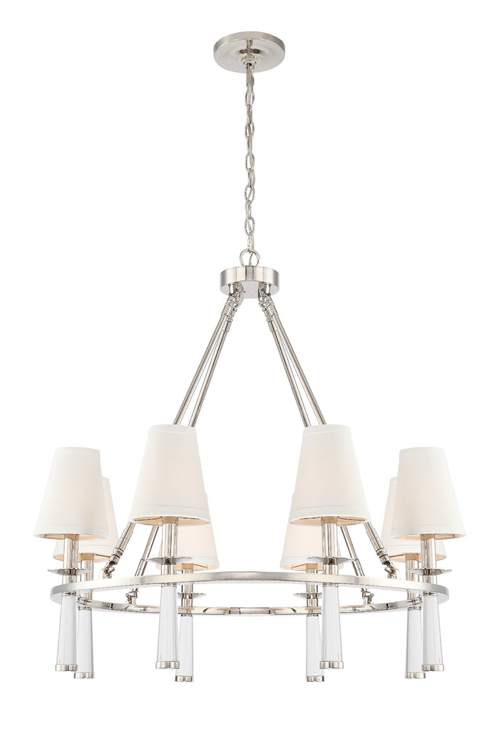 Baxter 8 Light Polished Nickel Chandelier Crystorama