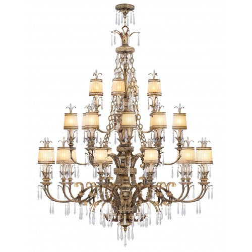 24 Light Vintage Gold Leaf Chandelier Livex