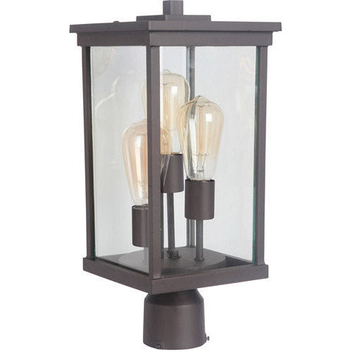 CRAFTMADE Riviera III 3 Light Large Outdoor Post Mount in Oiled Bronze Outdoor