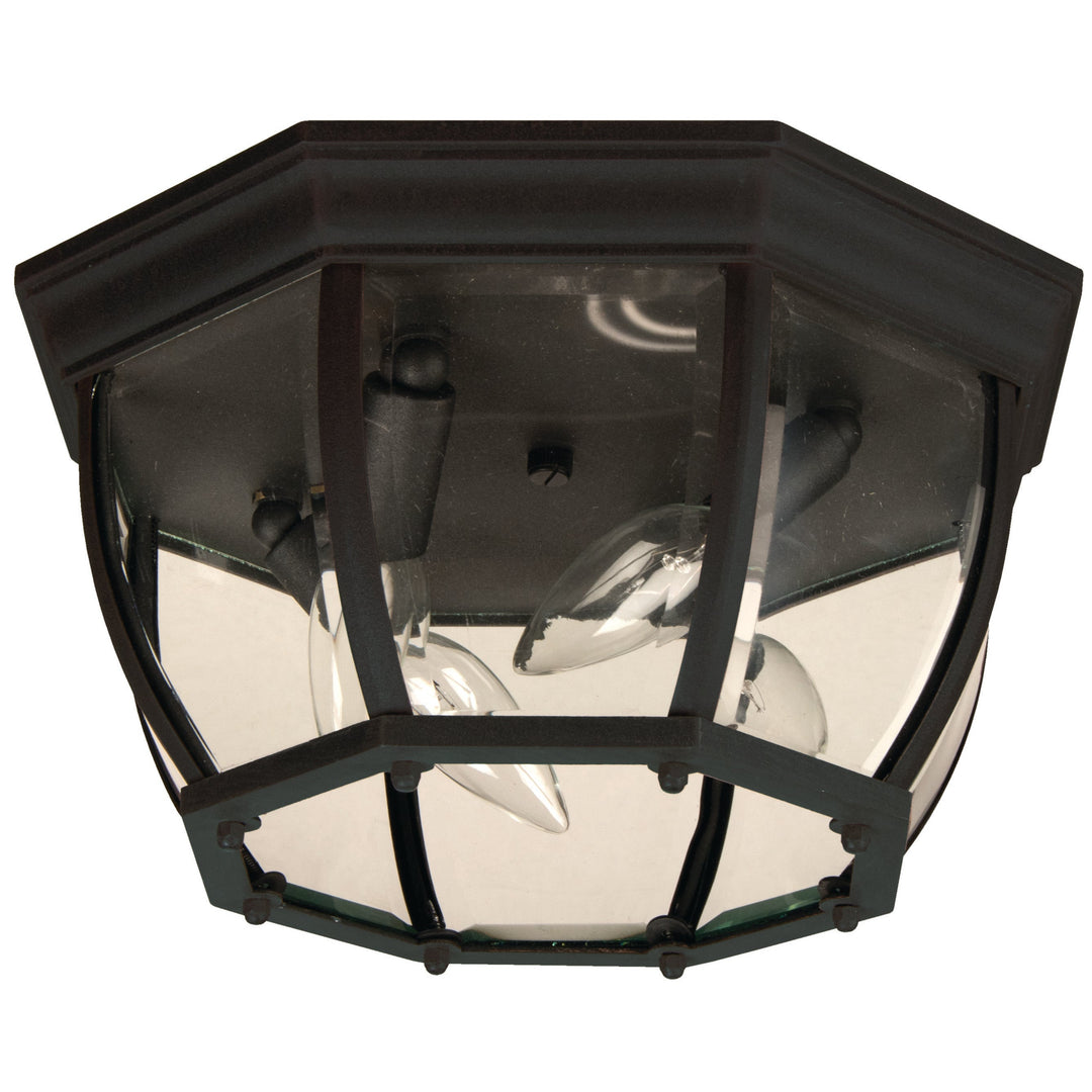 CRAFTMADE Bent Glass 4 Light Outdoor Flushmount in Textured Black