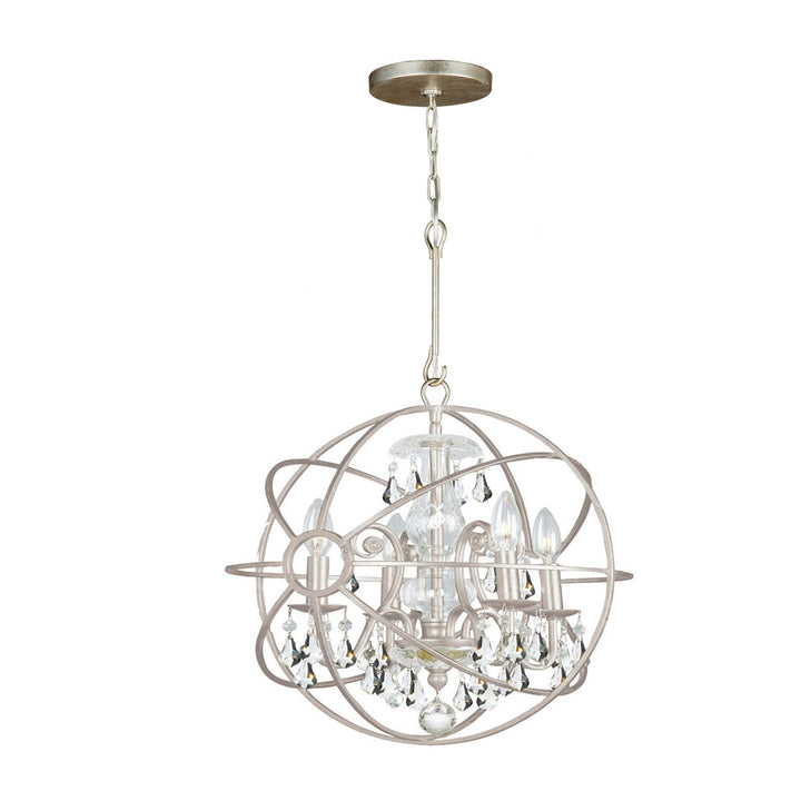 Solaris 4 Light Olde Silver Mini Chandelier Crystorama