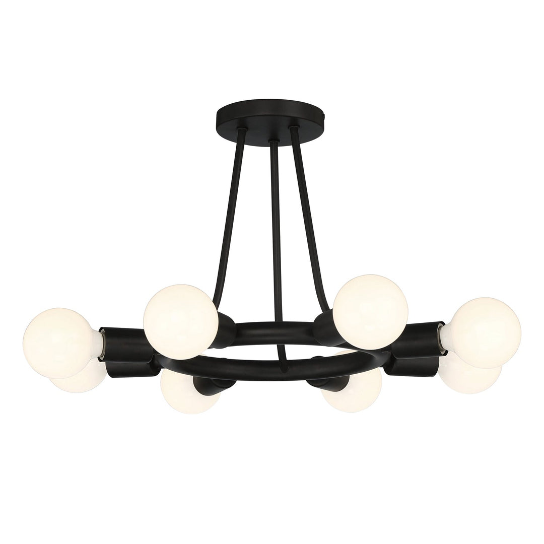 Crystorama Crystorama Dakota 8 Light Black Semi Flush Mount