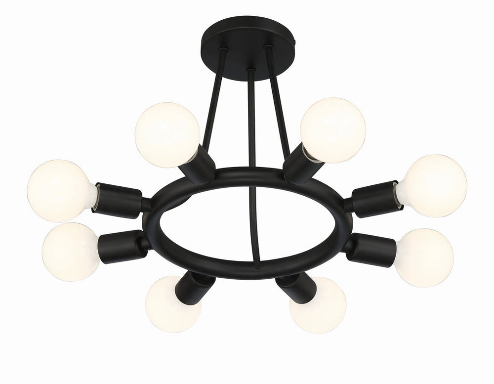 Crystorama Crystorama Dakota 8 Light Black Semi Flush Mount