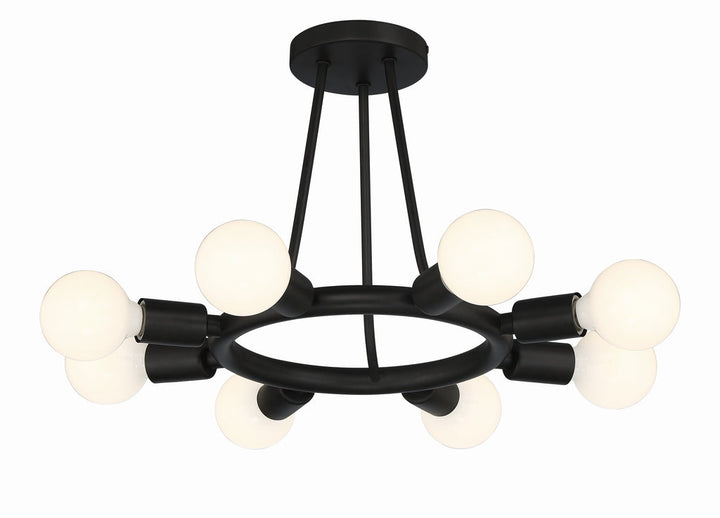 Crystorama Crystorama Dakota 8 Light Black Semi Flush Mount