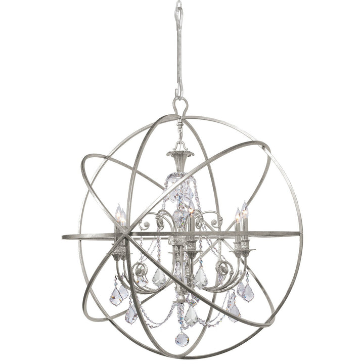 Solaris 6 Light Olde Silver Chandelier Crystorama