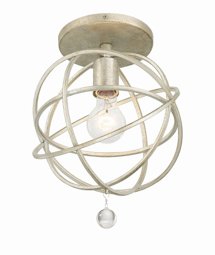 Crystorama Crystorama Solaris 1 Light Olde Silver Semi Flush Mount