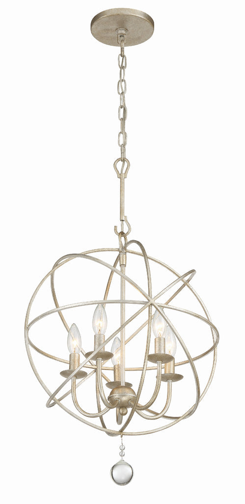 Solaris 5 Light Olde Silver Mini Chandelier Crystorama