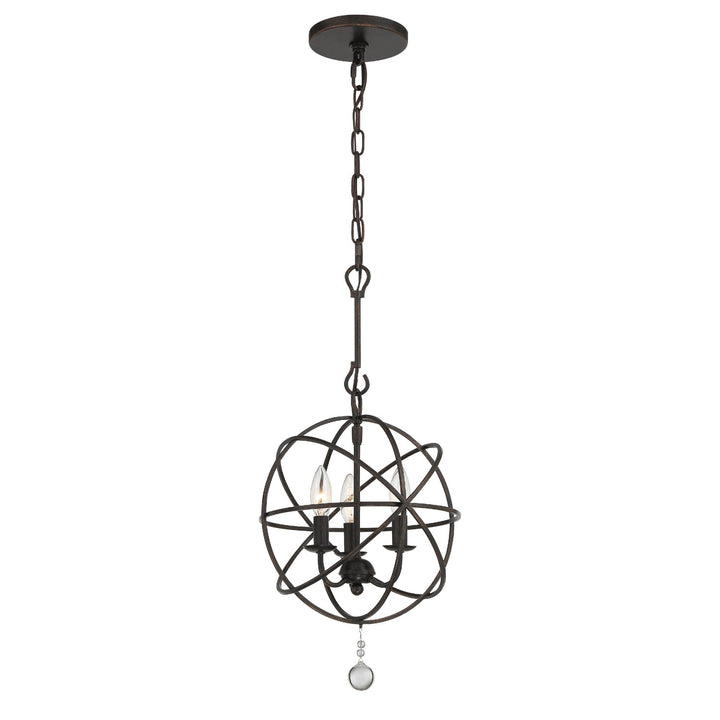 Solaris 3 Light English Bronze Mini Chandelier Crystorama