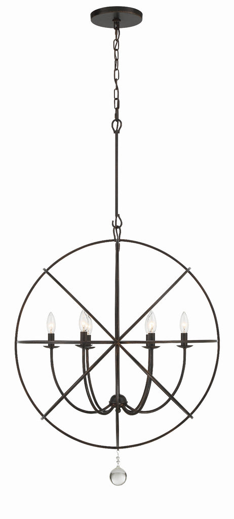 Solaris 6 Light English Bronze Sphere Chandelier Crystorama