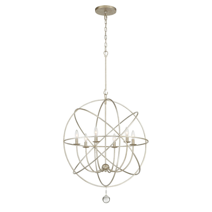 Solaris 6 Light Olde Silver Sphere Chandelier Crystorama