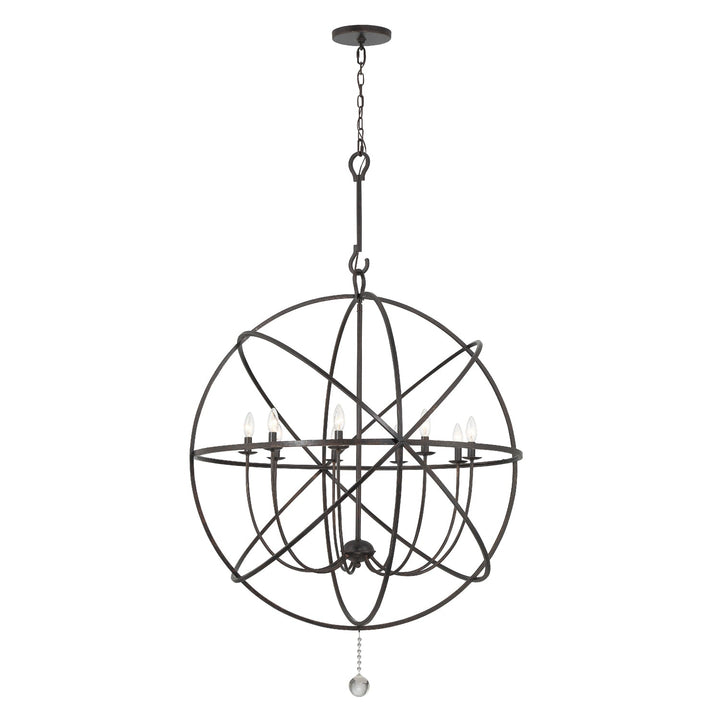 Solaris 9 Light English Bronze Sphere Chandelier Crystorama