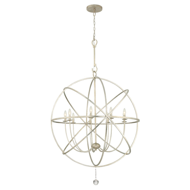 Solaris 9 Light Olde Silver Sphere Chandelier Crystorama