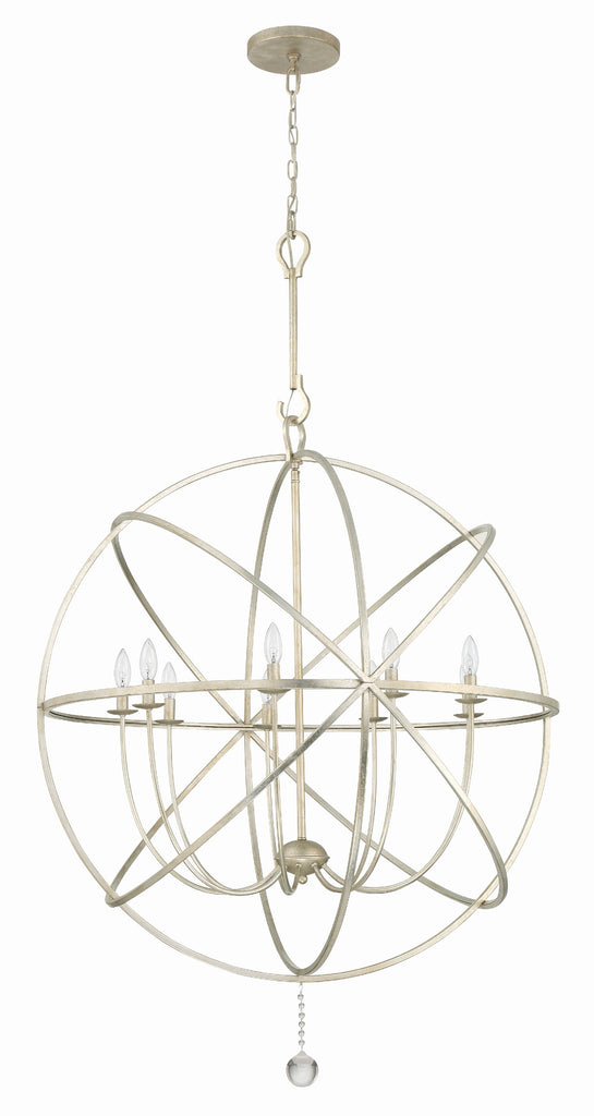 Solaris 9 Light Olde Silver Sphere Chandelier Crystorama